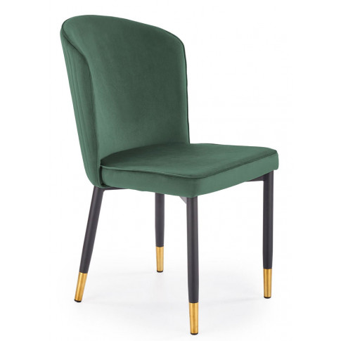 Zdjęcie produktu Zielone welurowe pikowane krzesło tapicerowane - Nubo.