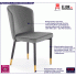 Szare nowoczesne tapicerowane welurem krzesło Nubo