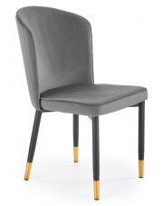 Szare pikowane krzesło tapicerowane glamour - Nubo w sklepie Edinos.pl