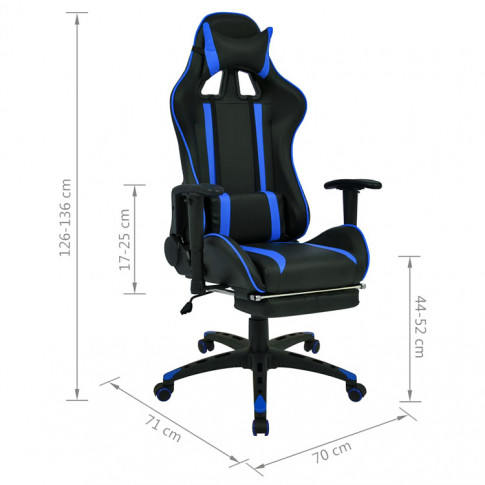 Czarno-niebieski fotel gamingowy nowoczesny Coriso 2X