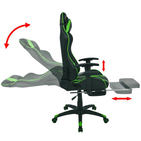 Czarno zielony fotel obrotowy tapicerowany Coriso 2X