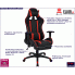 Czarno-czerwony fotel gamingowy z podnozkiem Coriso 2X