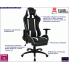 Czarno-biały fotel gamingowy z podnozkiem Coriso