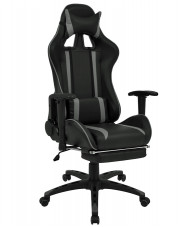 Czarno-szary regulowany fotel gamingowy - Coriso