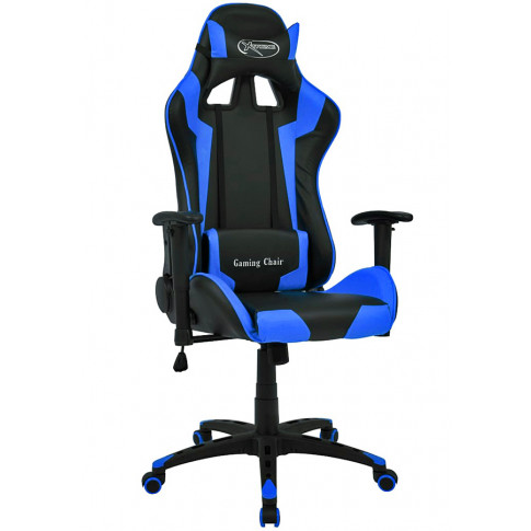 Czarno-niebieski fotel gamingowy Trevos
