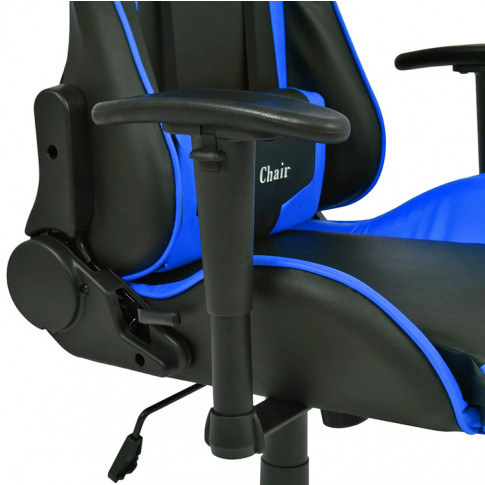 Czarno-niebieski nowoczesny fotel dla graczy Trevos