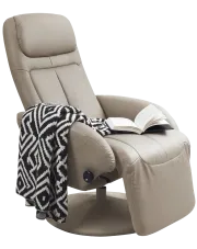 Rozkładany obrotowy fotel wypoczynkowy cappuccino - Maos w sklepie Edinos.pl