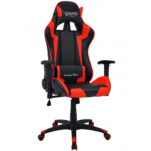 Czarno-czerwony fotel gamingowy Trevos