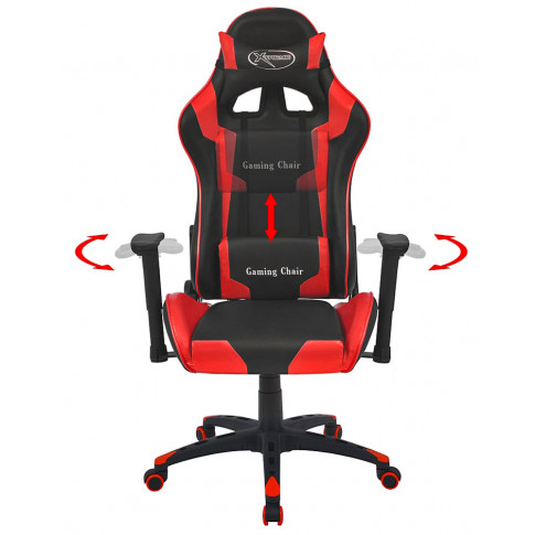 Czarno-czerwony tapicerowany fotel gamingowy Trevos