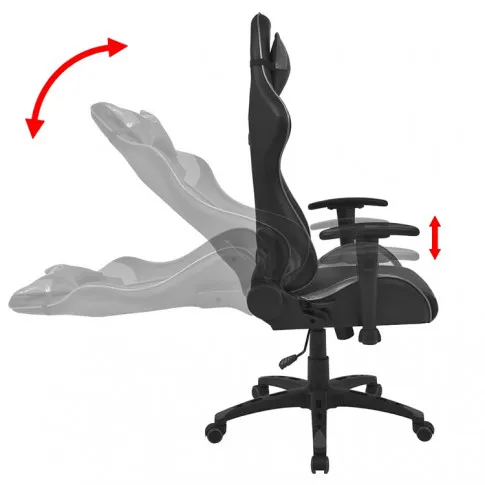 Czarno-szary fotel gamingowy nowoczesny Trevos