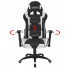 Czarno-biały nowoczesny fotel gamingowy Trevos