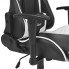 Czarno-biały tapicerowany fotel gamingowy Trevos