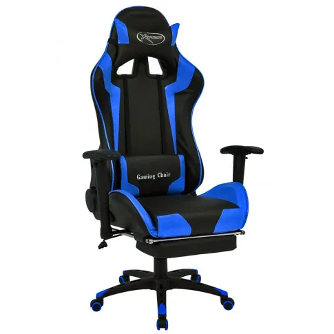 Czarno-niebieski fotel gamingowy Vesaro