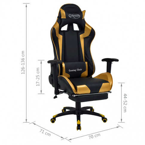 Czarno-złoty fotel gamingowy nowoczesny Vesaro