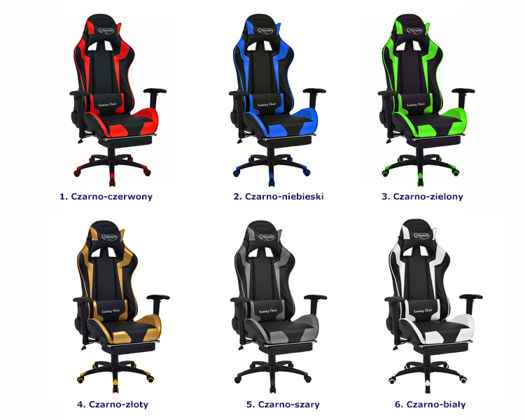 Produkt Czarno-zielony ergonomiczny fotel dla graczy - Vesaro - zdjęcie numer 2