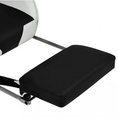 Czarno-biały tapicerowany fotel dla graczy Vesaro