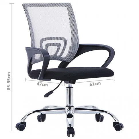 Czarno-szary fotel obrotowy Savo wymiary