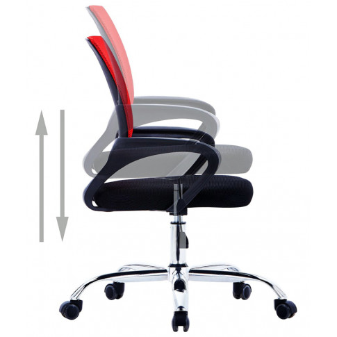 Czarno-czerwony fotel biurowy regulowany Savo