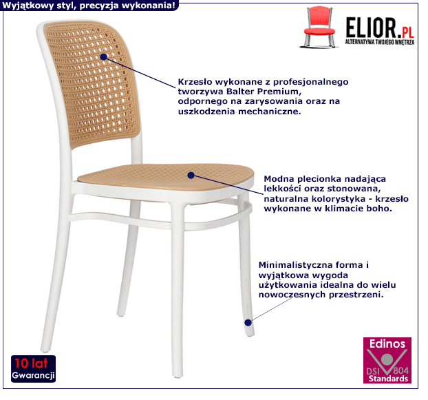 Białe krzesło Aparro - do salonu