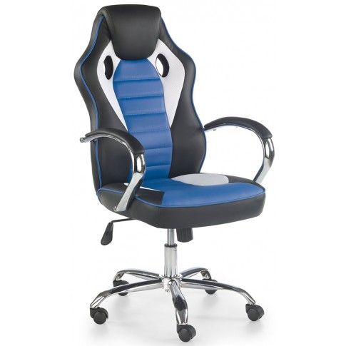 Zdjęcie produktu Fotel biurowy Afton - czarny + niebieski.