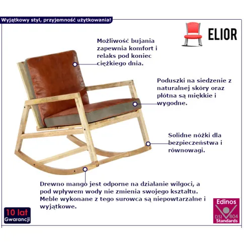 Arelio drewniany bujany fotel