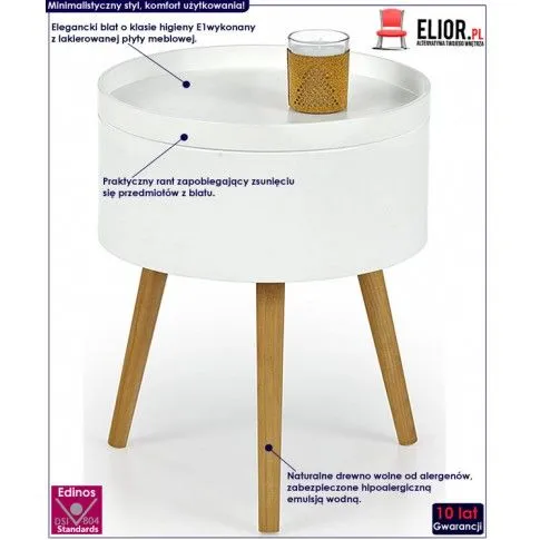 Fotografia Okrągła ława biała Lexy z kategorii Ławy i stoliki