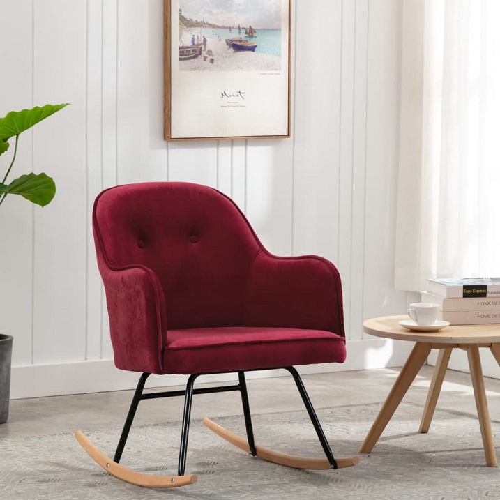 Produkt Czerwony aksamitny fotel bujany – Revers  - zdjęcie numer 2