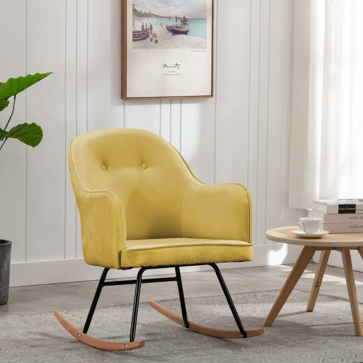Produkt Musztardowy aksamitny fotel bujany – Revers  - zdjęcie numer 2