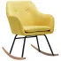 Musztardowy nowoczesny fotel bujany – Foxie