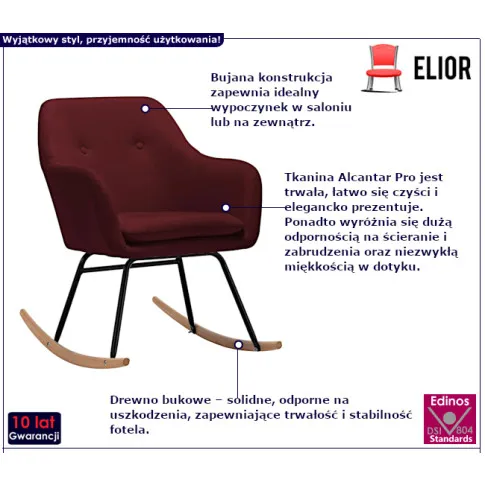 Rilano fotel w kolorze winnej czerwieni