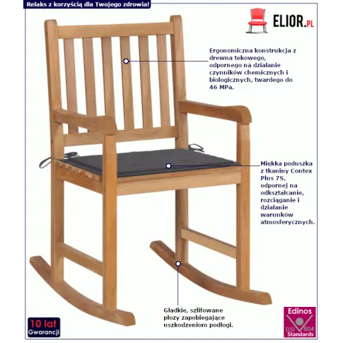 Fotel bujany Korja: infografika