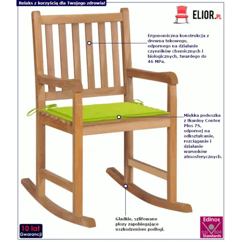 Drewniany fotel na płozach Korja: infografika