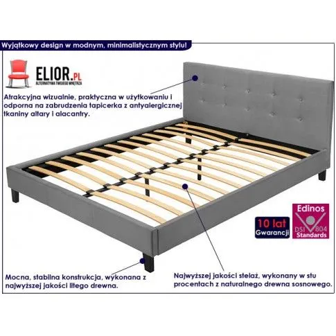 Fotografia Łóżko Lewiro 160x200 - Popiel z kategorii Łóżka