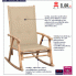 Bujany fotel Bamsa z beżową poduszką: infografika