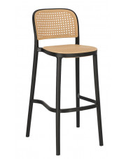 Czarne krzesło do wyspy kuchennej w stylu boho - Aparro 2X