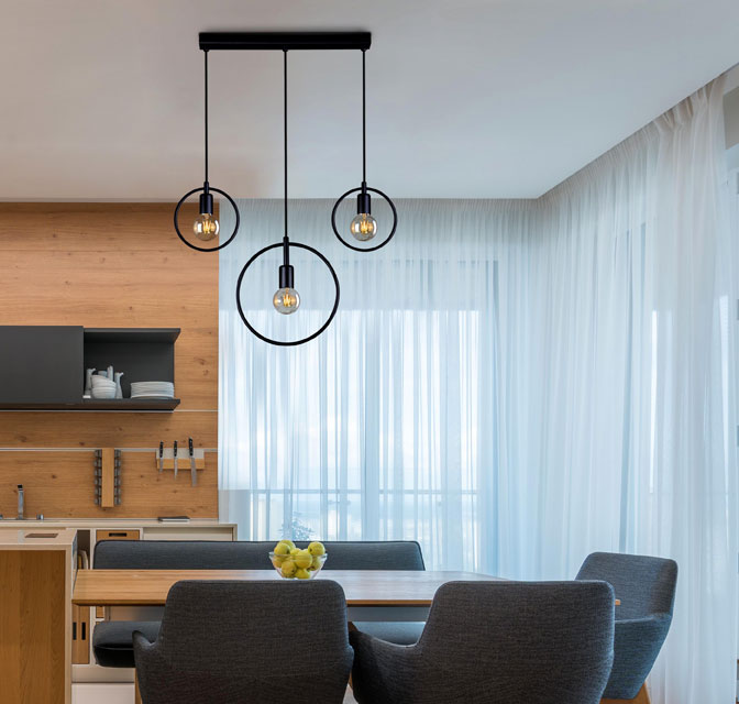 Potrójna lampa wisząca geometryczna nad stół S090-Nikis