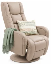 Obrotowy fotel wypoczynkowy masujący relaksacyjny cappuccino - Lowano w sklepie Edinos.pl