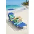 Plaża z niebieskim leżakiem z daszkiem Riogix