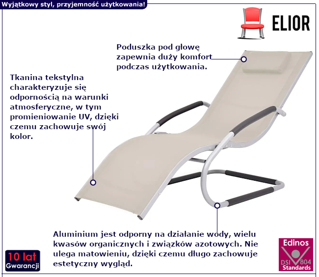 Leżak ogrodowy Rami
