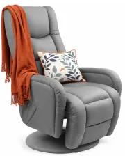 Rozkładany obrotowy fotel wypoczynkowy Lowano - popielaty w sklepie Edinos.pl