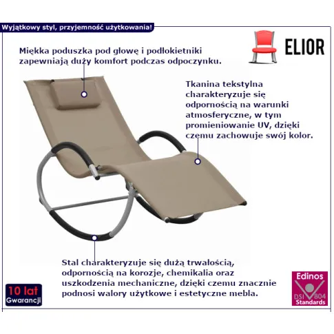 Viremo leżak w kolorze taupe