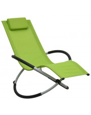 Zielony leżak ogrodowy z poduszką dla dzieci - Nolio