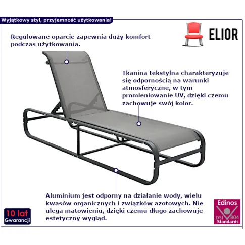 Molari szary leżak ogrodowy