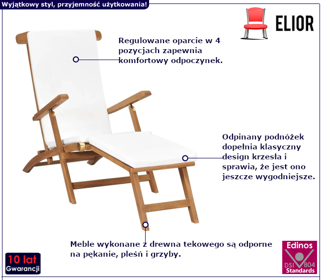 Leżak jednoosobowy Mavis
