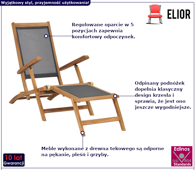 Leżak jednoosobowy Restino