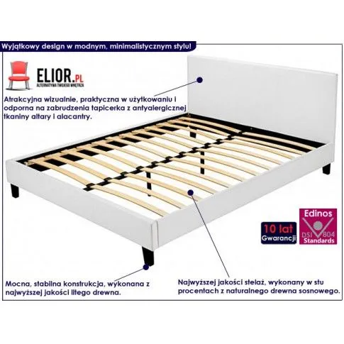 Fotografia Łóżko białe Iwaela 160x200 z kategorii Łóżka tapicerowane