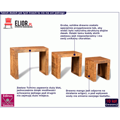 Stoliki tomino z drewna mango