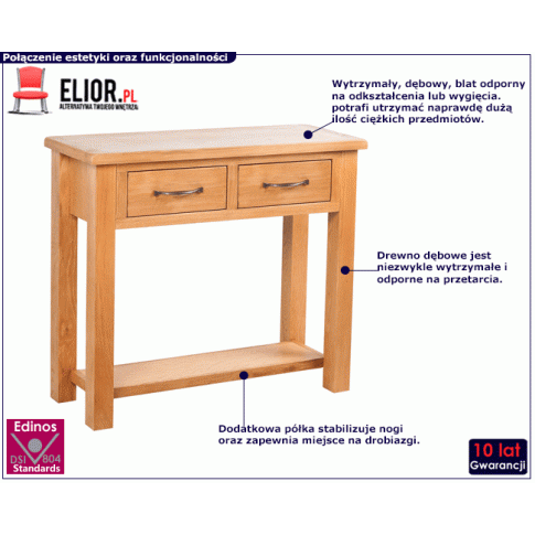 Stolik Vige z drewna dębowego