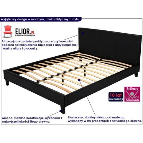 Fotografia Łóżko czarne Iwaela 160x200 z kategorii Łóżka