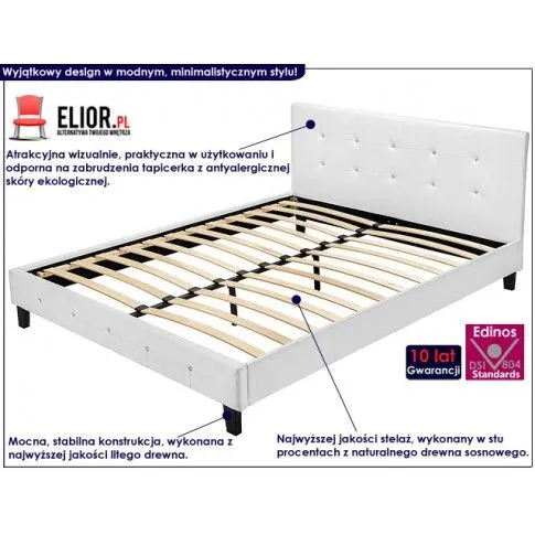 Fotografia Łóżko białe Tunia 140x200 z kategorii Łóżka i materace